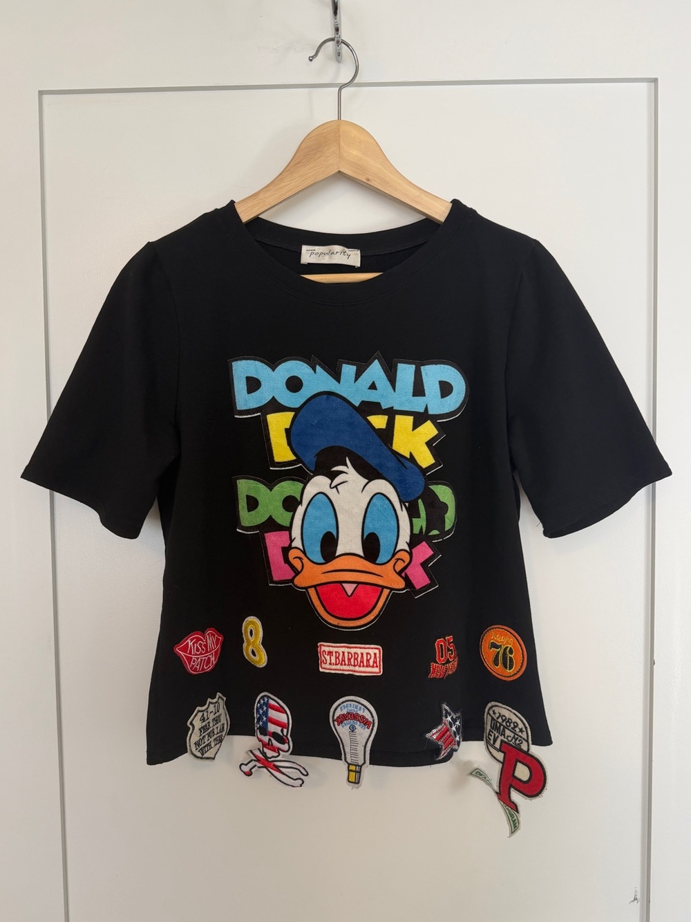Black Donald Duck Graphic Short Sleeve Tee